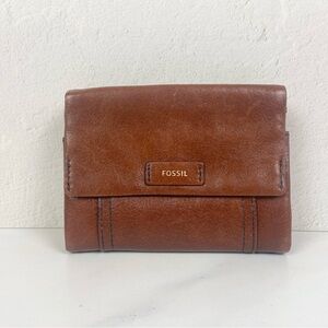 Fossil “Ellis” Multifunctional Chestnut Leather Wallet